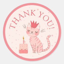 Redonda Bonito Kitty Birthday Classic Round Pegatina