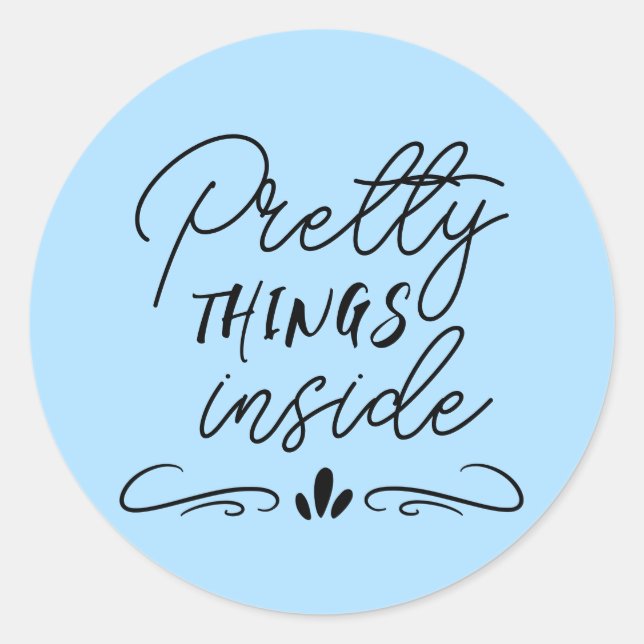 Redonda Bonitos dentro del Pegatina redondo azul pálido (Anverso)