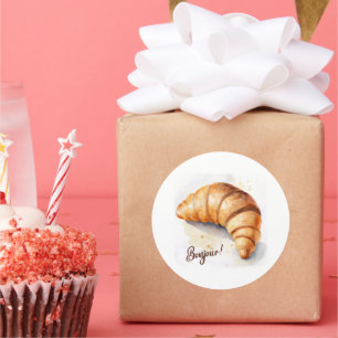 Redonda ¡Bonjour! Pegatina