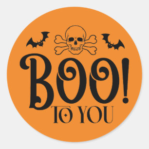 Redonda Boo A Tu Pegatina De Halloween