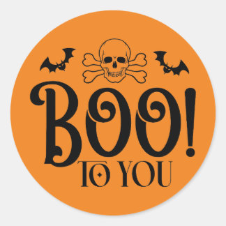 Redonda Boo A Tu Pegatina De Halloween