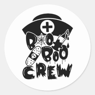 Redonda Boo Boo Crew Pegatina