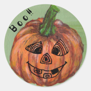 Redonda Boo Calabaza pegatina redondo, sellador de sobre