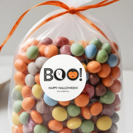 Redonda ¡Boo! Feliz Pegatina de Halloween