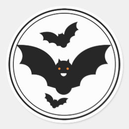 Redonda ¡Boo! Pegatina Bats de Halloween