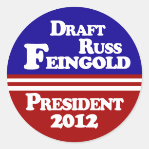 Redonda Borrador Russ Feingold Lapel Pegatina