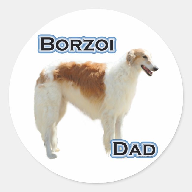 Redonda Borzoi Dad 4 - Pegatina (Anverso)