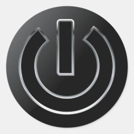 Redonda Botón de encendido Pegatina redondo clásico, brill