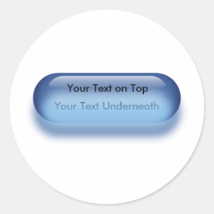 Redonda Botón translúcido en pegatina azul de la insignia