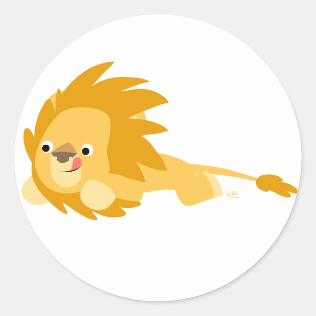 Redonda Bouncy Personalizado Lion Round Pegatina (Anverso)