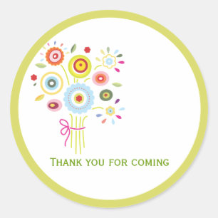 Redonda Bouquet Bridal Shower Favor Pegatina