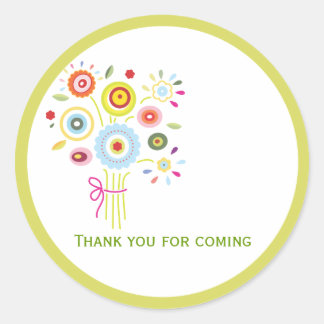 Redonda Bouquet Bridal Shower Favor Pegatina