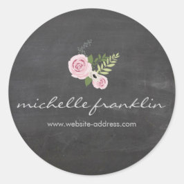 Redonda BOUQUET FLORAL FRANCÉS en Pegatina CHALKBOARD