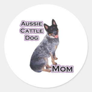Redonda Bovinos australianos mamá 4 - Pegatina
