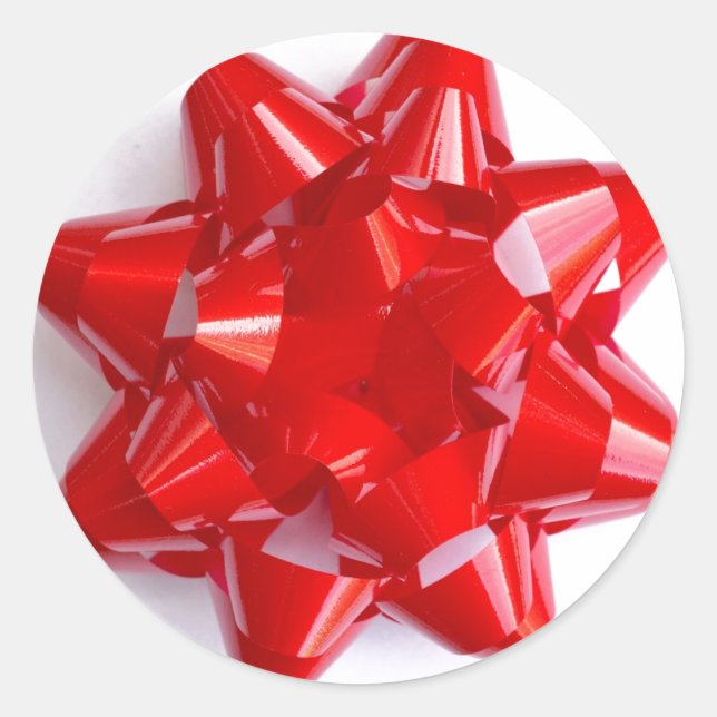 Redonda Bow Pegatina en rojo (Anverso)