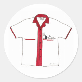 Redonda Bowling Shirt Pegatina