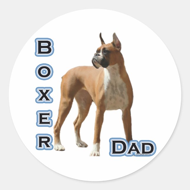 Redonda Boxer Dad 4 - Pegatina (Anverso)