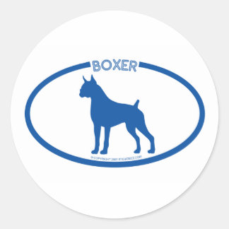 Redonda Boxer Silhouette Pegatina