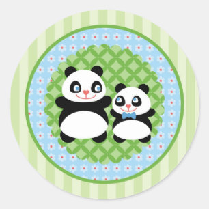 Redonda Boy Panda Bear Pegatina