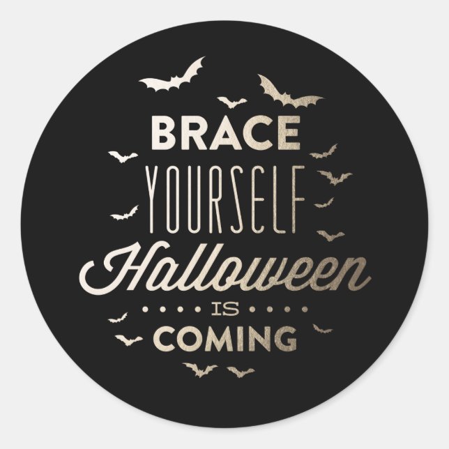 Redonda BRACE TI MISMA HALLOWEEN Halloween Pegatina (Anverso)