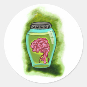 Redonda Brain Jar Pegatina