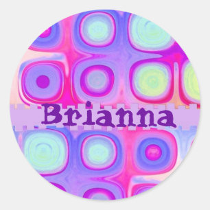 Redonda BRIANNA - Pegatina de Círculos festivos de nombre 