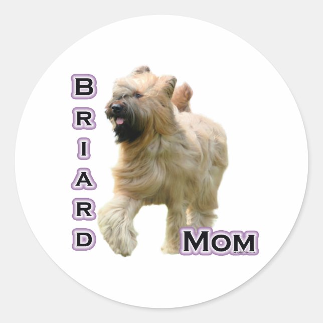 Redonda Briard Mom 4 - Pegatina (Anverso)