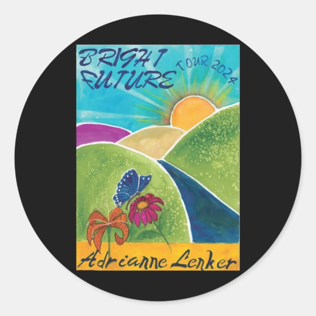 Redonda Bright Future Adrianne Lenker Pegatina (Anverso)