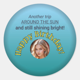 Redonda Brillante brillante: feliz Pegatina de la ronda de