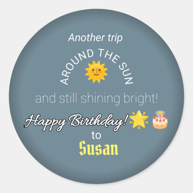 Redonda Brillante brillante: Pegatina de la celebración de (Anverso)