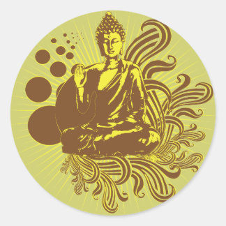 Redonda Buddha Swirls Pegatina
