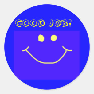 Redonda Buen Pegatina de Trabajo