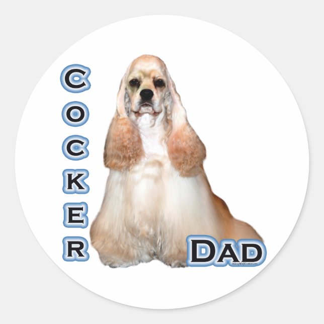 Redonda Buff Cocker Spaniel Dad 4 - Pegatina (Anverso)