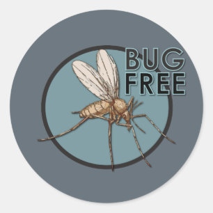 Redonda Bug Free - Clásico Pegatina redondo, brillante