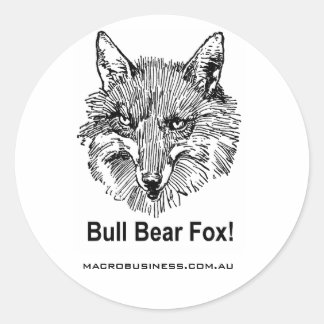 Redonda Bull Bear Fox Pegatina
