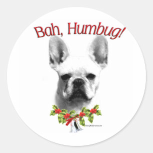 Redonda Bulldog francés Bah Humbug - Pegatina