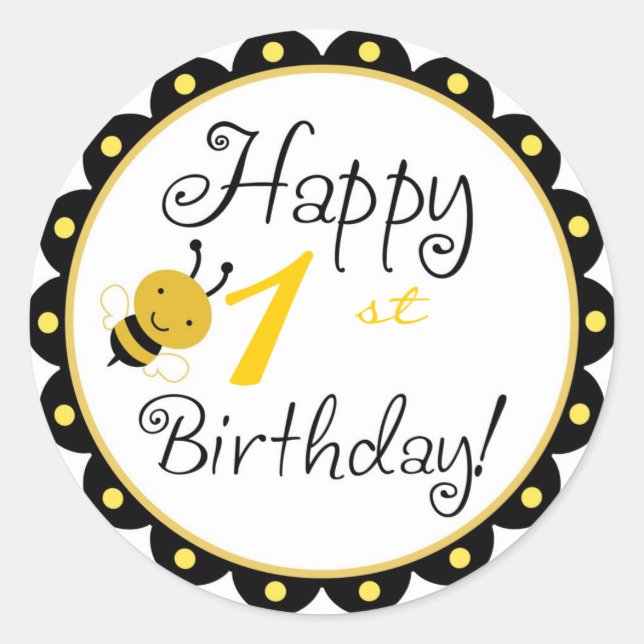 Redonda Bumble Bee Pegatina HBR1 (Anverso)