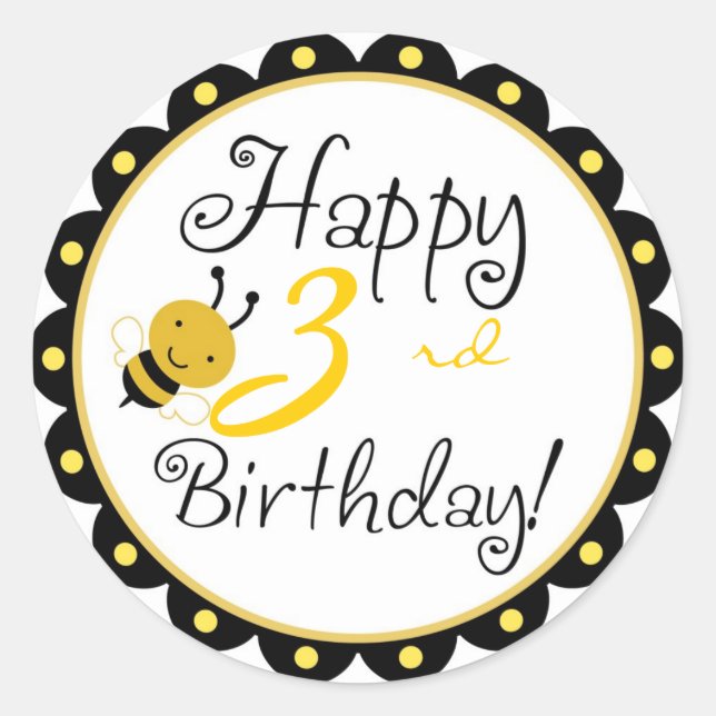 Redonda Bumble Bee Pegatina HBR3 (Anverso)