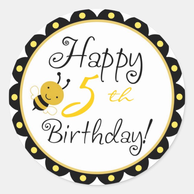 Redonda Bumble Bee Pegatina HBR5 (Anverso)