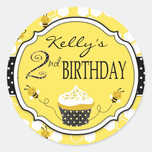 Redonda Bumble Bee Pegatina R2 (Anverso)