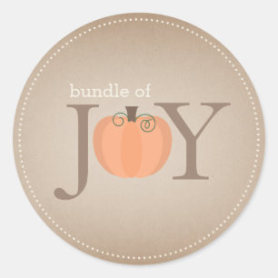 Redonda Bundle de alegría Pegatina de bebé de calabaza neu
