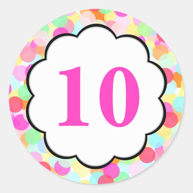 Redonda Burbujas #2 - Números redondos Pegatina (Anverso)