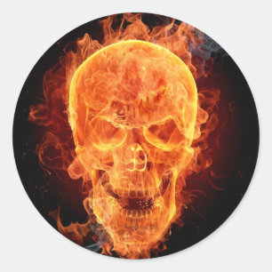 Redonda Burning Skeleton Pegatina