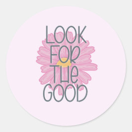 Redonda Buscar al buen Pegatina rosa redondo
