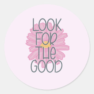 Redonda Buscar al buen Pegatina rosa redondo