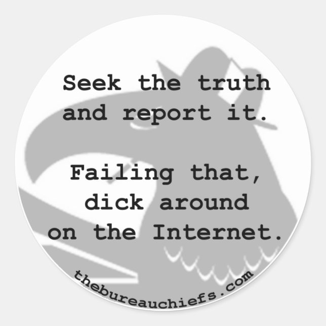 Redonda Buscar al Pegatina de la Verdad (Anverso)