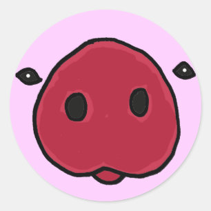 Redonda BW - Funny Pig Snout Pegatina