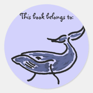 Redonda BX- pegatina de libros de ballenas