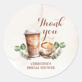 Redonda Café El amor se está preparando Gracias Pegatina