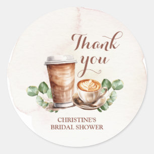 Redonda Café El amor se está preparando Gracias Pegatina